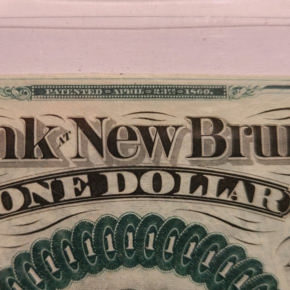 State Bank of New Brunswick $1 Obsolete Banknote, Ca. 1860 - Picture 6 of 7